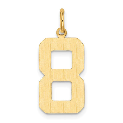 14k Yellow Gold Large Polished Number 8 Charm Pendant for Women