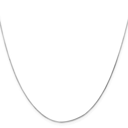 14K White Gold 30 inch .5mm Octagonal Snake with Lobster Clasp Chain Necklace