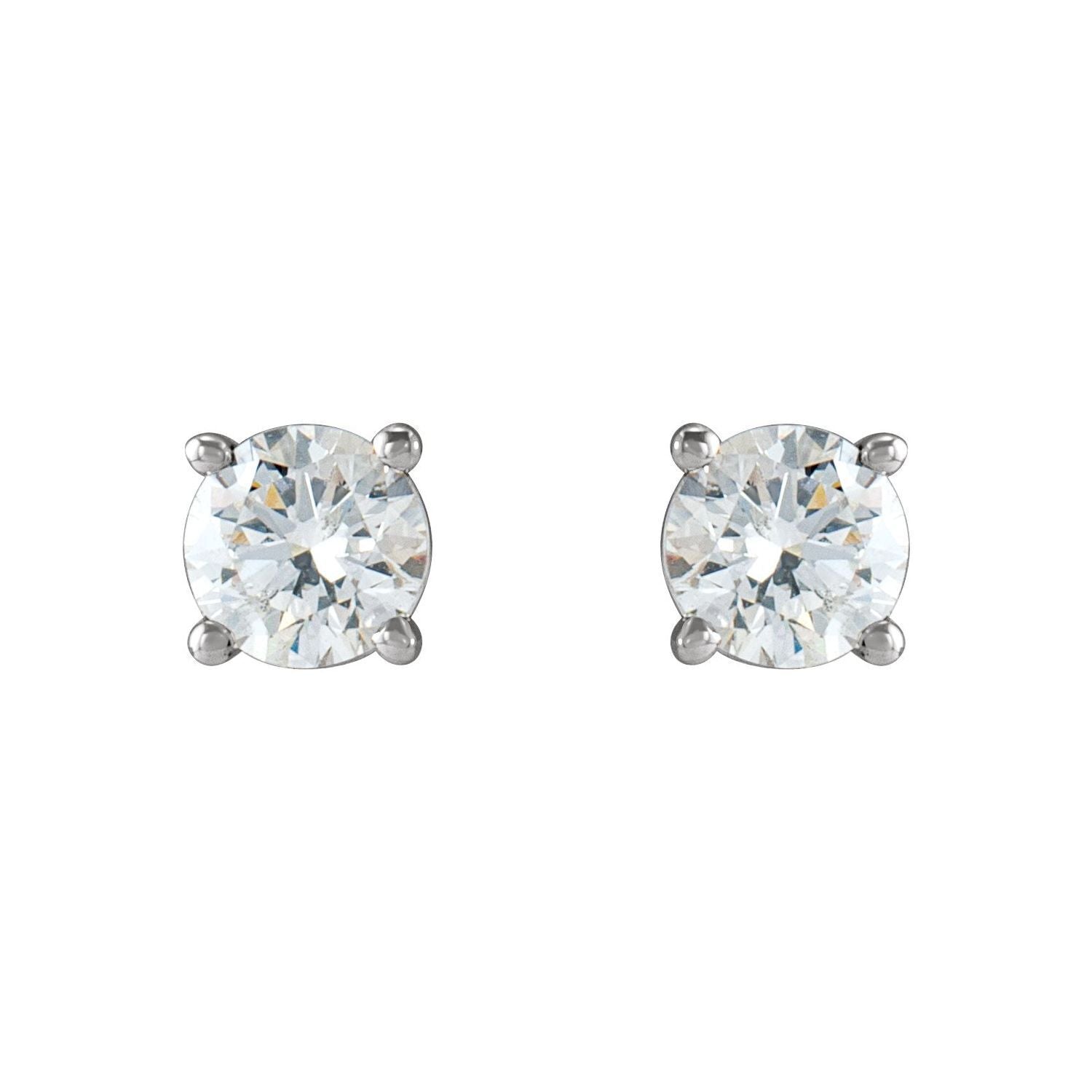 14k White Gold 1/2 CTW Natural Diamond Cocktail-Style Stud Earrings