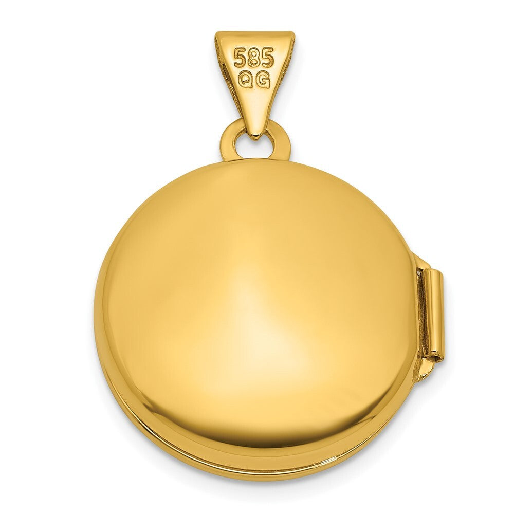 14k Yellow Gold & Rhodium Polished St. Christopher Protect Us 16mm Locket