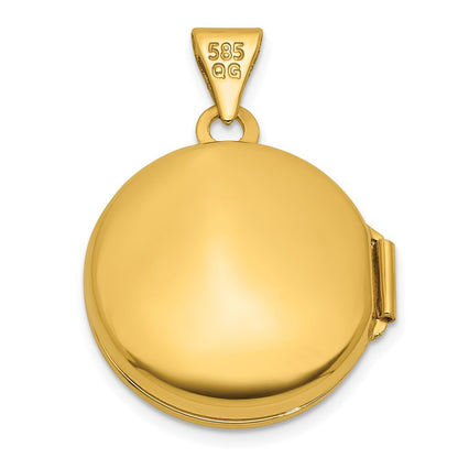 14k Yellow Gold & Rhodium Polished St. Christopher Protect Us 16mm Locket