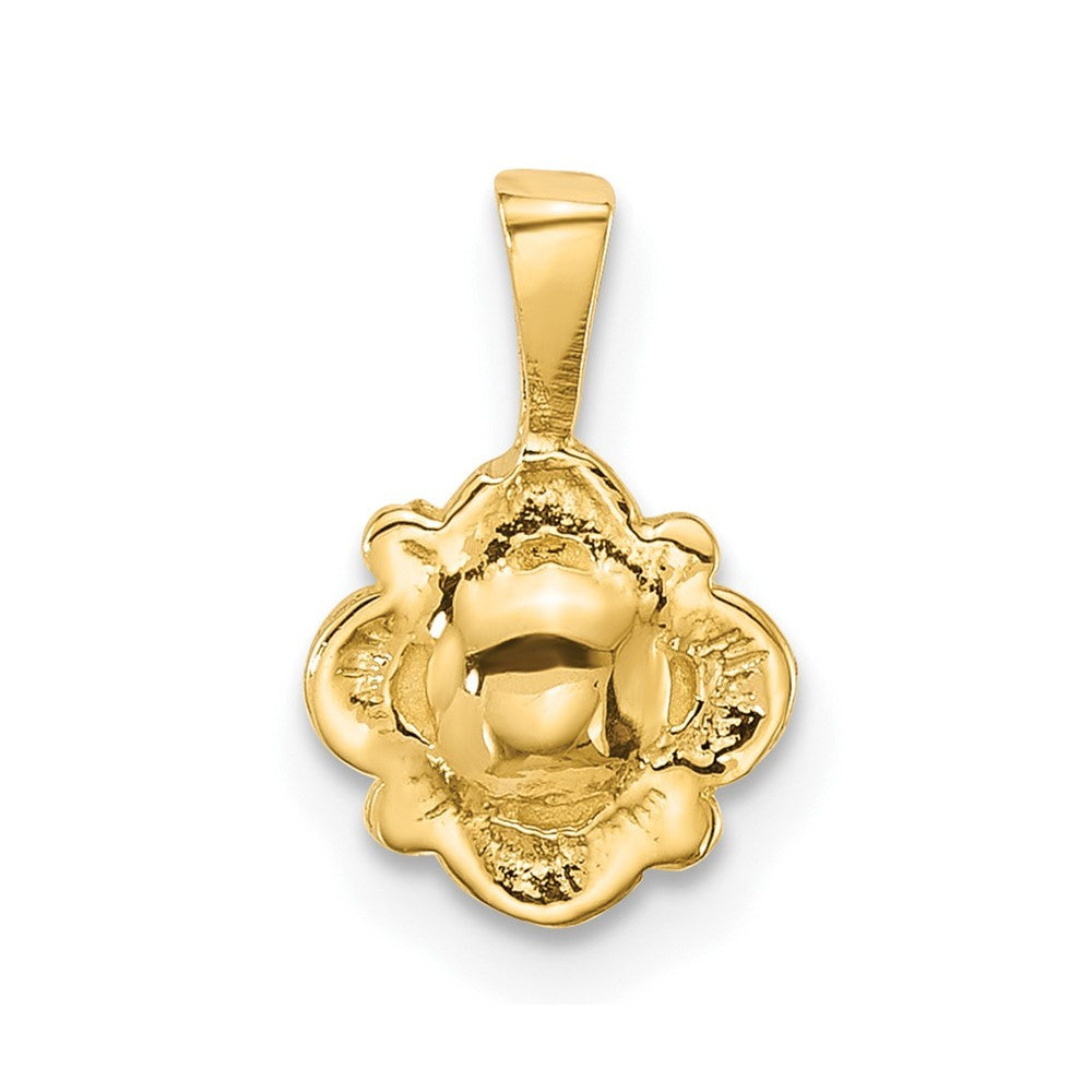 14k Yellow Gold Polished 4-5mm Button White Freshwater Cultured Pearl Pendant