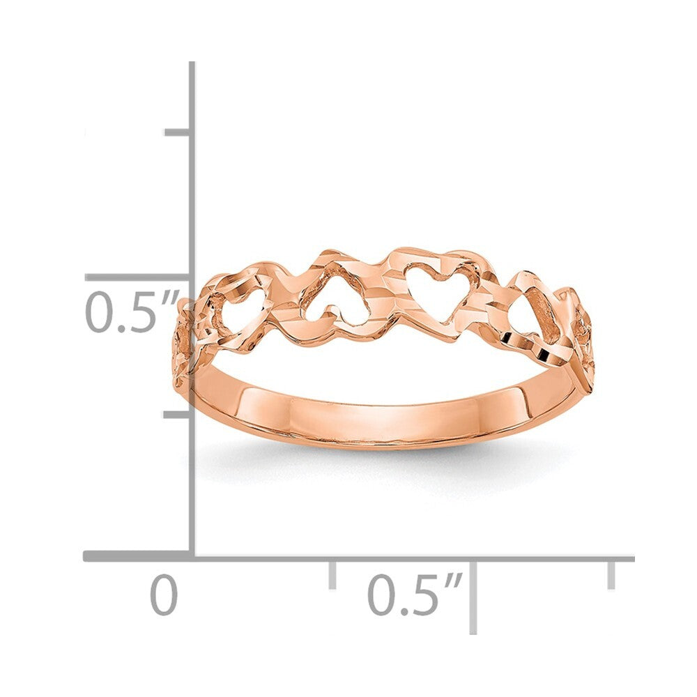 14K Rose Gold Heart Ring