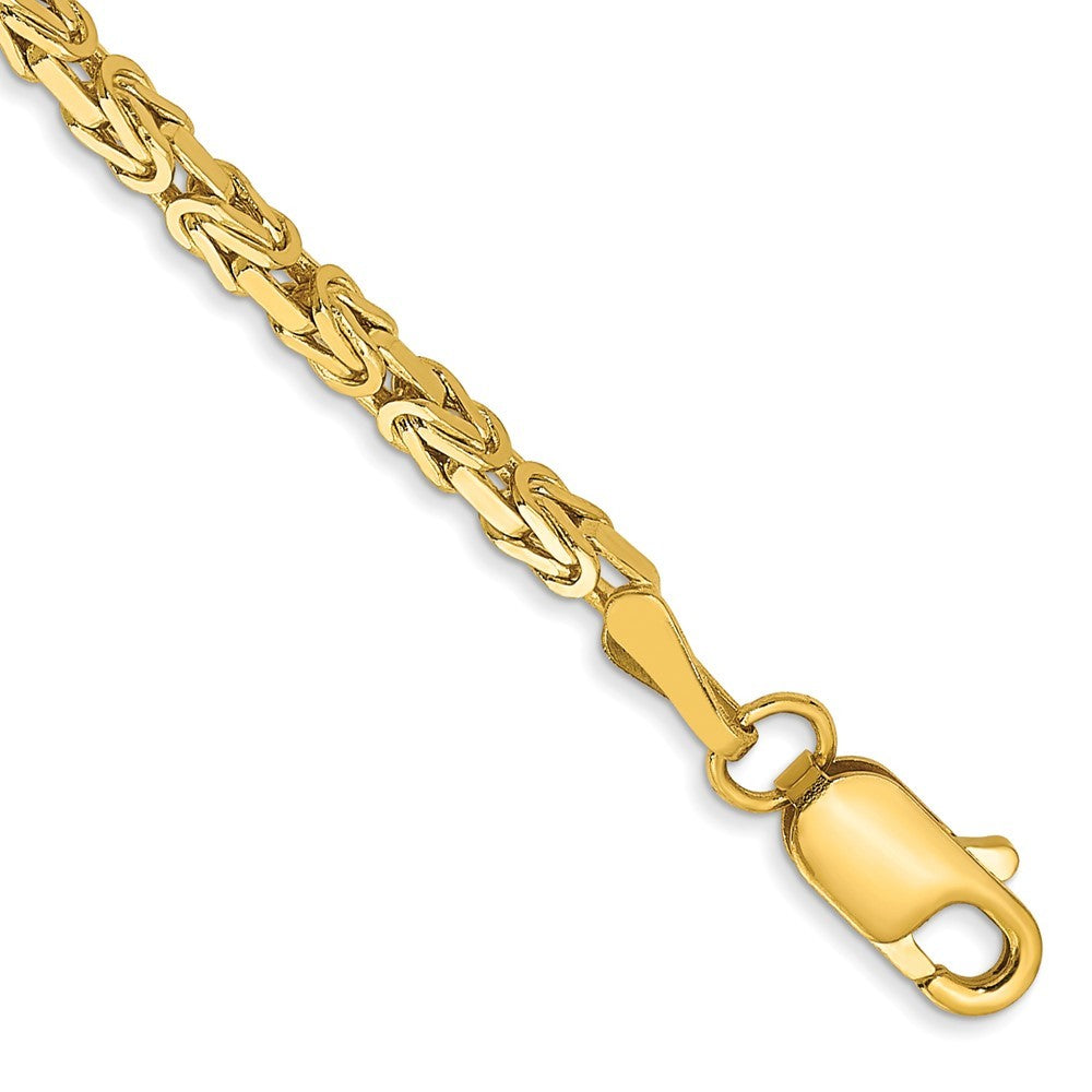14k Yellow Gold 2mm Byzantine Chain Bracelet