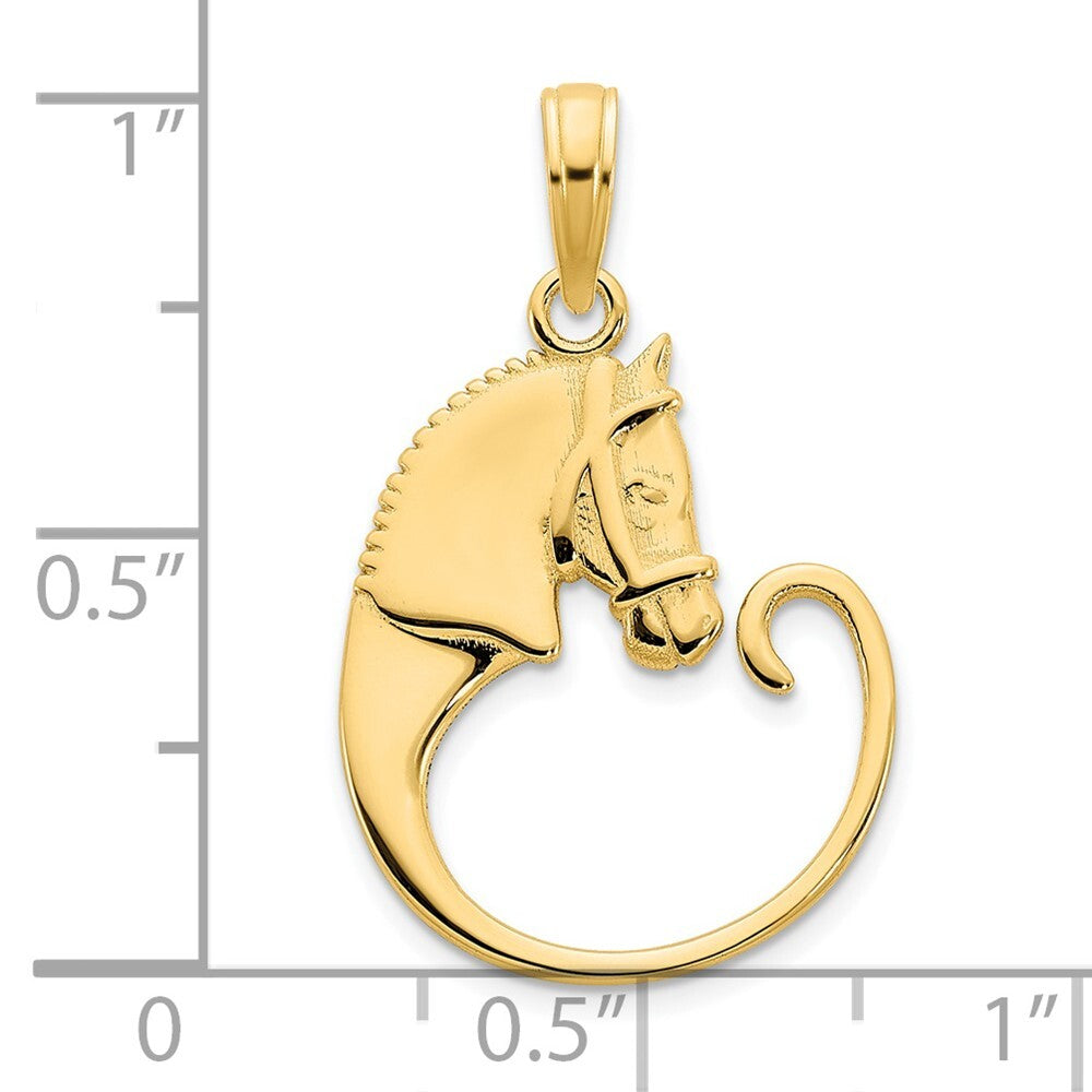 14k Yellow Gold Horse Pendant for Women