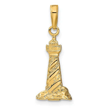 14k Yellow Gold 3D St. Augustine Lighthouse Pendant for Women