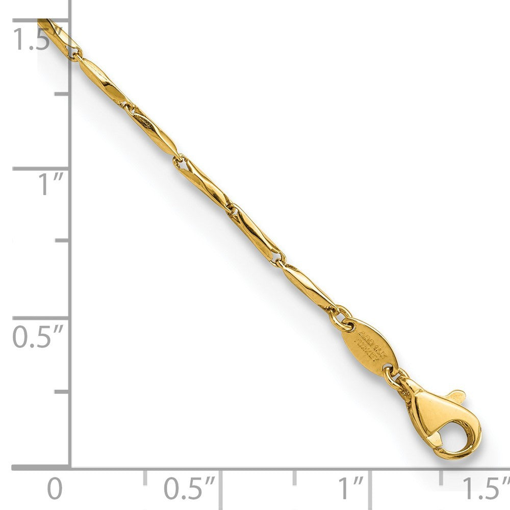 14k Yellow Gold Polished Fancy Twisted Link 7.25 inch Bracelet