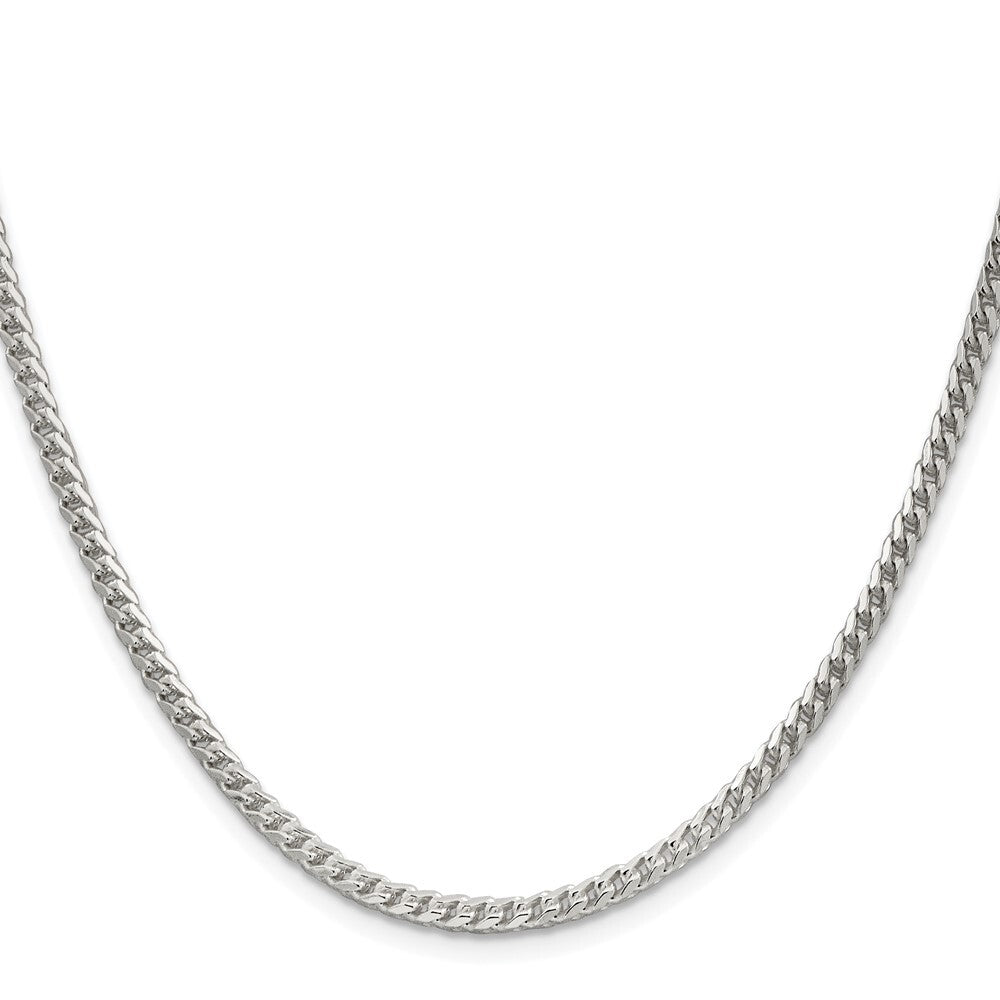 Sterling Silver Rhodium-plated 3.1mm Diamond-cut Square Franco Chain