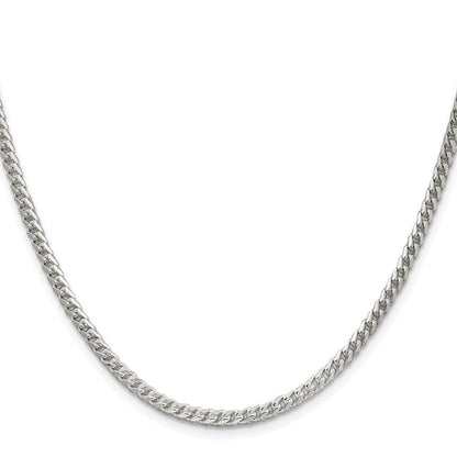 Sterling Silver Rhodium-plated 3.1mm Diamond-cut Square Franco Chain