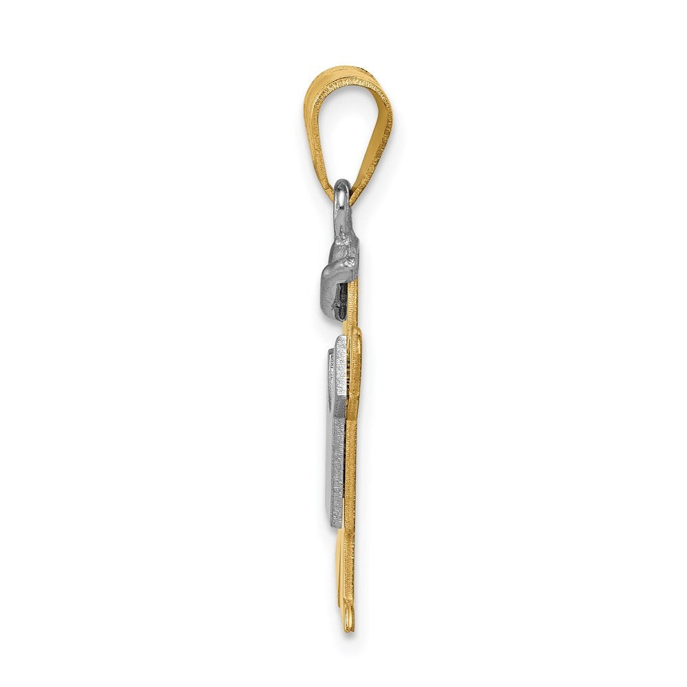 14k Two-Tone Gold Small Boy with Hat on Left Engravable Charm