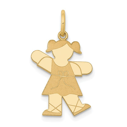 14k Yellow Gold Kid Charm Pendant for Women