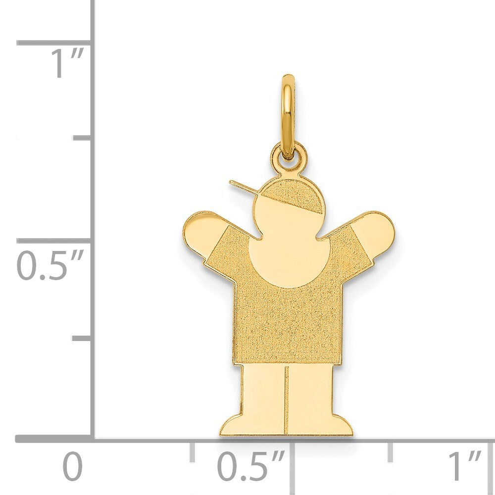 14k Yellow Gold Kid Charm Pendant for Women