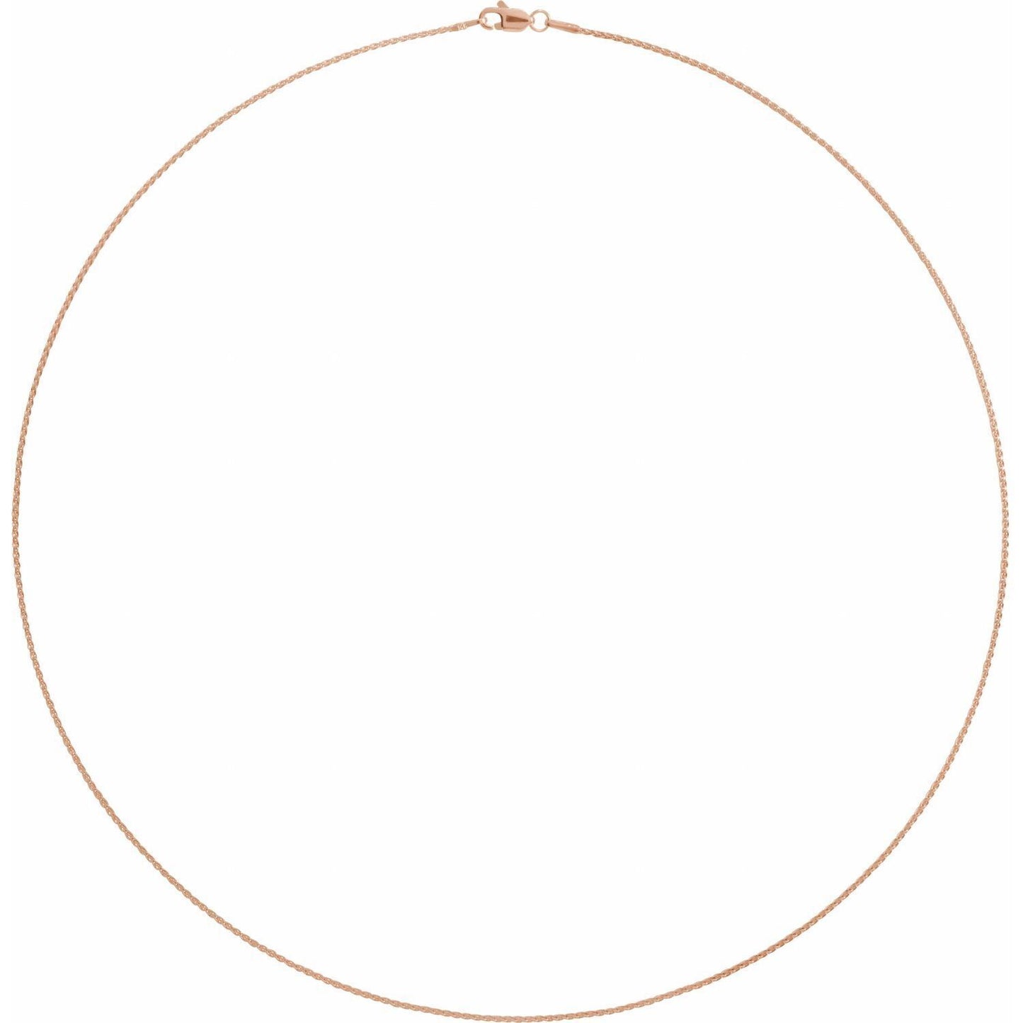 14k Rose Gold 1 mm Wheat 20" Chain Necklace Fine Gift for Women