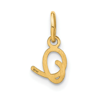 14k Yellow Gold Upper case Letter O Initial Charm Pendant for Women