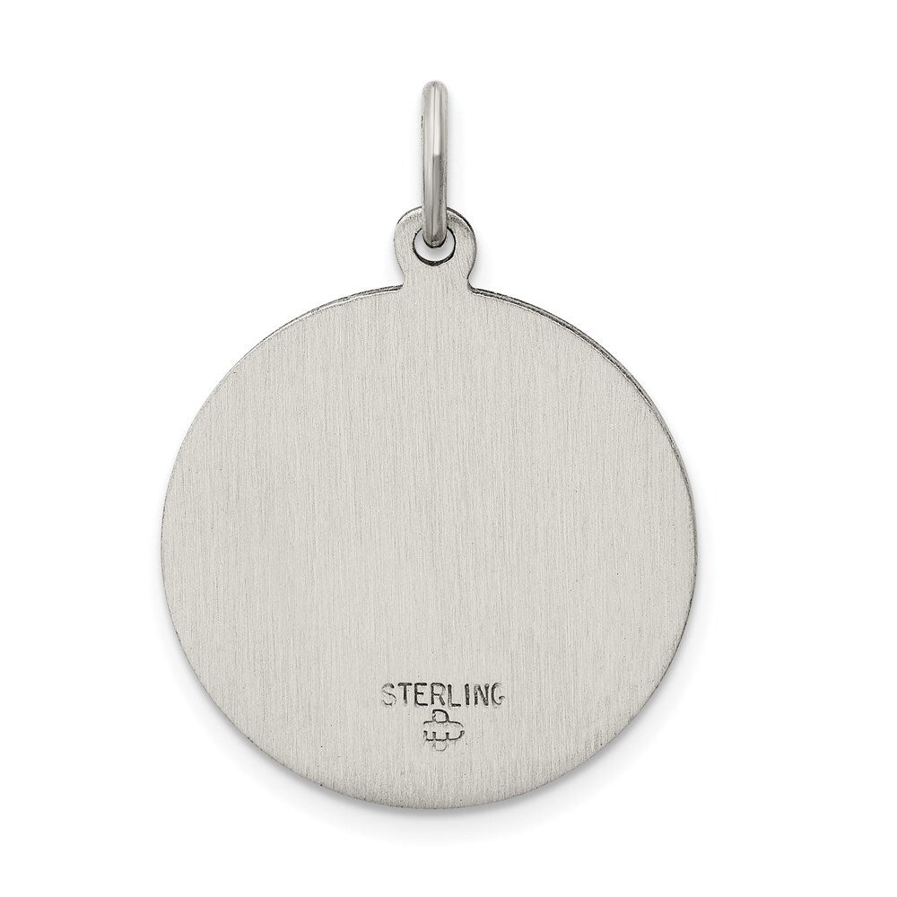 Sterling Silver Antiqued First Holy Communion Medal Pendant