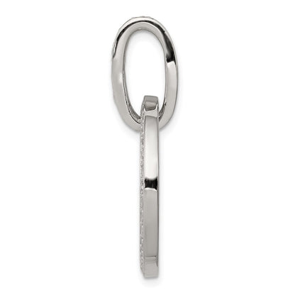 Sterling Silver Rhodium-plated Cubic Zirconia Circle Pendant