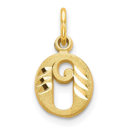 14k Yellow Gold Letter O Initial Charm Pendant for Women