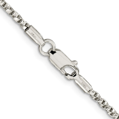 Sterling Silver 2.25mm Twisted Box Chain Necklace