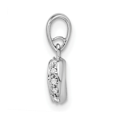14k White Gold Family Jewelry Diamond Semi-Set Pendant