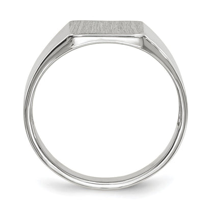 14k White Gold 9.5x8.5mm Open Back Signet Ring