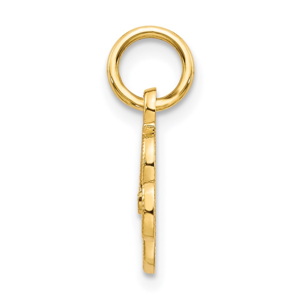 14k Yellow Gold Script Letter R Initial Charm Pendant for Women