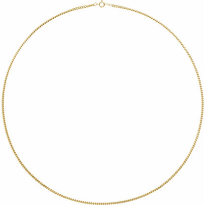 14k Yellow Gold 2.25 mm Curb 20" Chain Necklace Fine Gift for Women