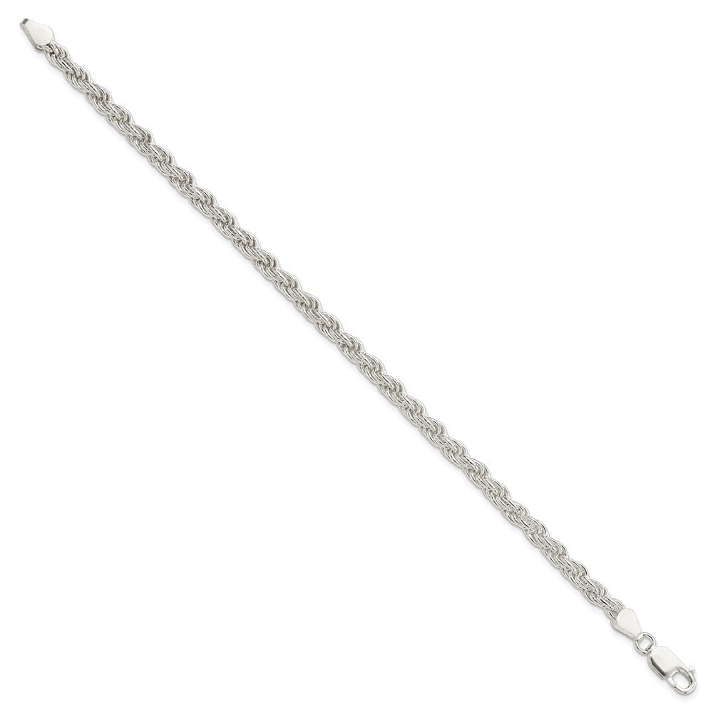 Sterling Silver 4.5mm Solid Rope Chain Bracelet