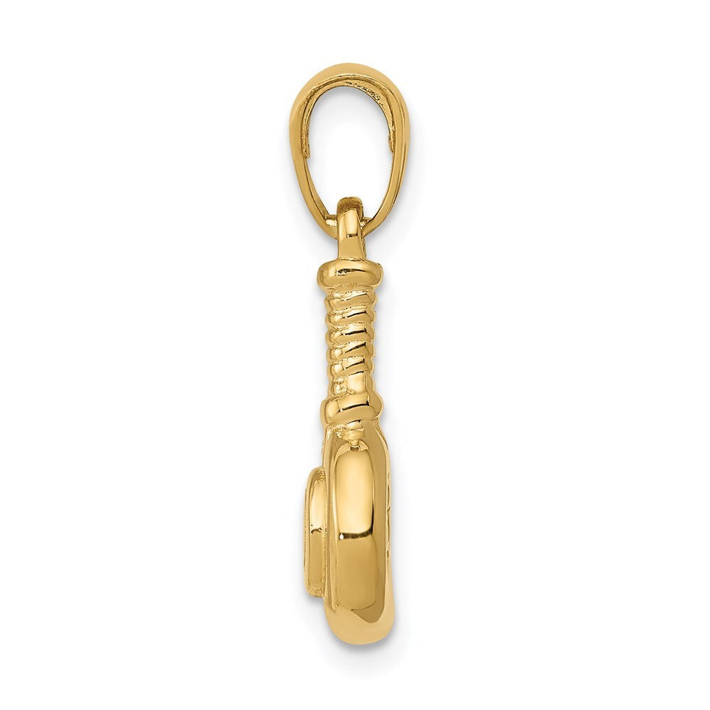 14k Yellow Gold 3-D Blow Dryer Pendant for Women