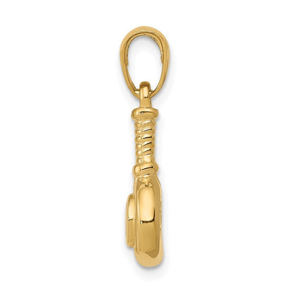 14k Yellow Gold 3-D Blow Dryer Pendant for Women