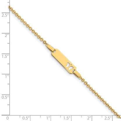 14k Yellow Gold  Cut-out Butterfly 18x5mm Plate 6" Baby/Child ID Bracelet