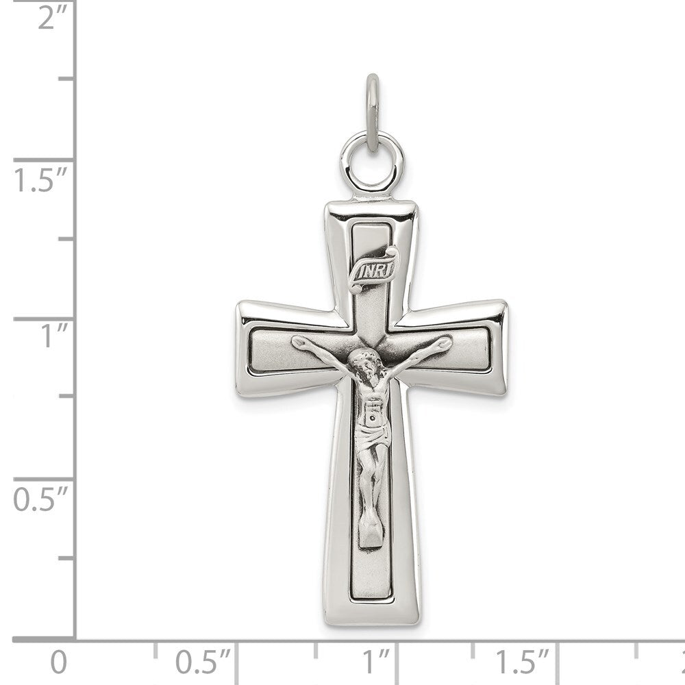 Sterling Silver INRI Crucifix Pendant Holiday Gift for Women