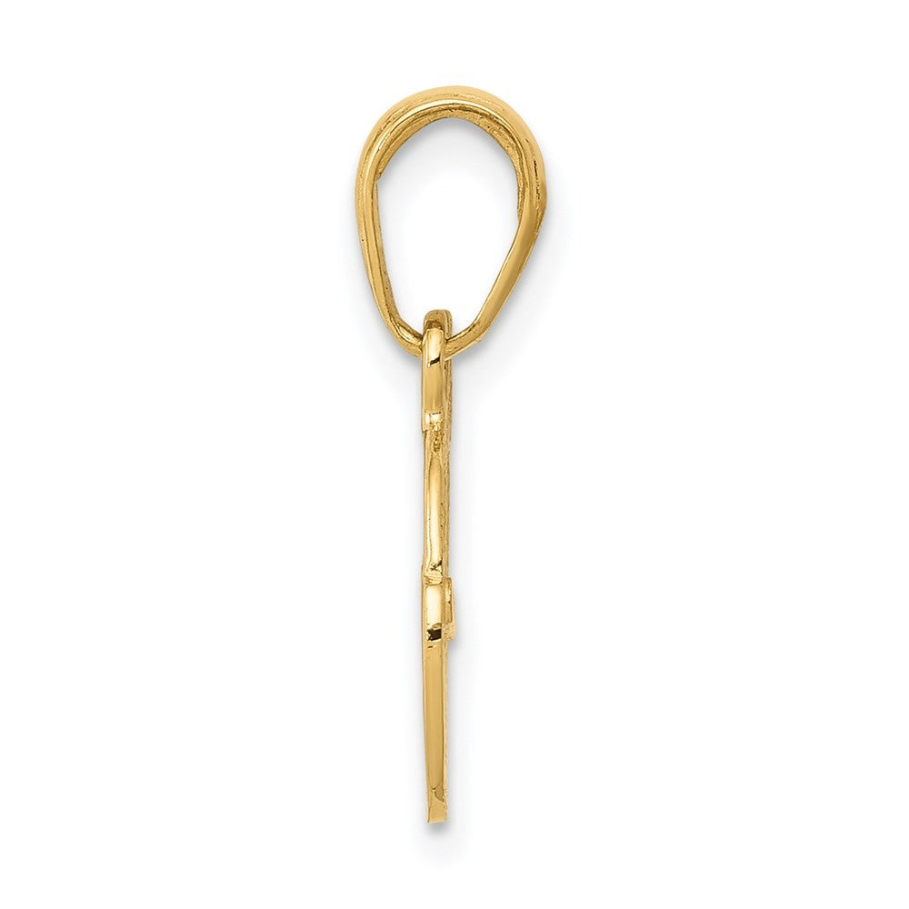 14k Yellow Gold Polished Key and Lock Charm