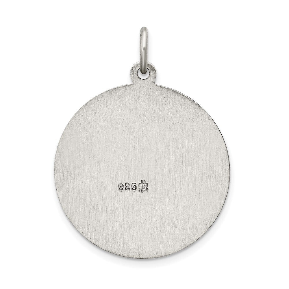 Sterling Silver Antiqued St. Christopher Medal Pendant