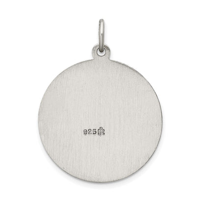 Sterling Silver Antiqued St. Christopher Medal Pendant