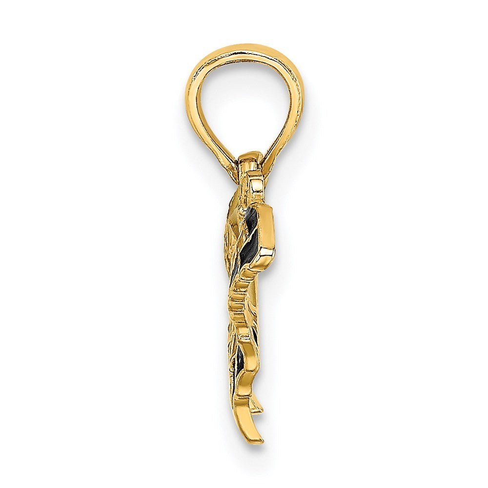 14k Yellow Gold Small Enameled Yellow Butterfly Charm