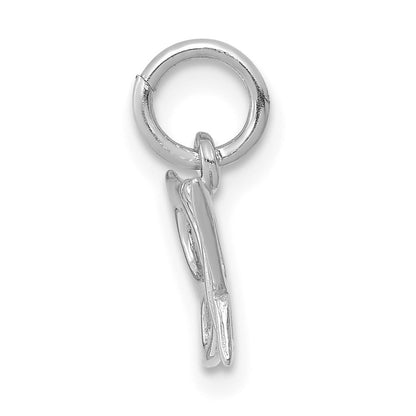 14k White Gold Polished Butterfly Charm Pendant