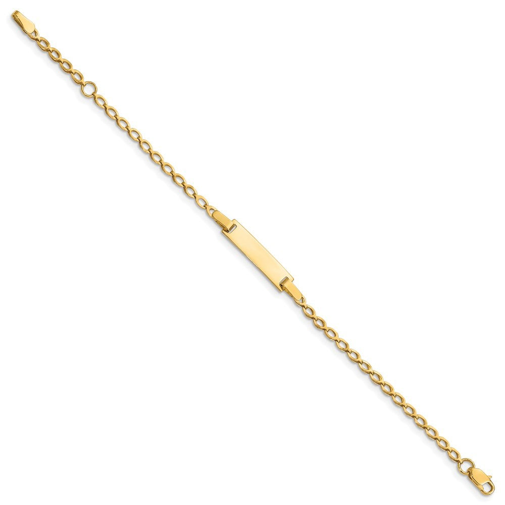 14k Yellow Gold Solid Fancy Link 16x5mm Plate 6" ID Bracelet