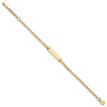 14k Yellow Gold Solid Fancy Link 16x5mm Plate 6" ID Bracelet
