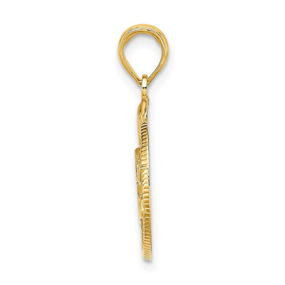 14k Yellow Gold Nassau BAHAMAS Dolphin Charm Pendant for Women