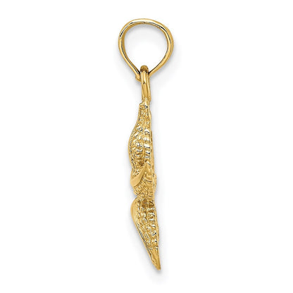 14k Yellow Gold Textured Starfish Charm