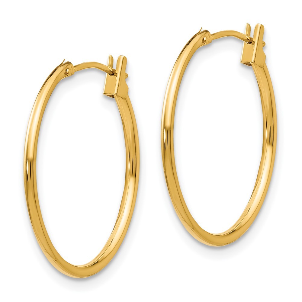14k Yellow Gold 1mm Hoop Earrings