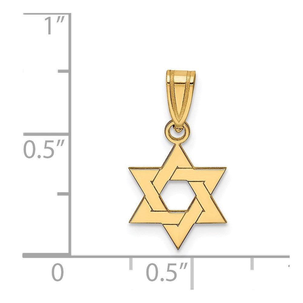 14k Yellow Gold Star of David Pendant