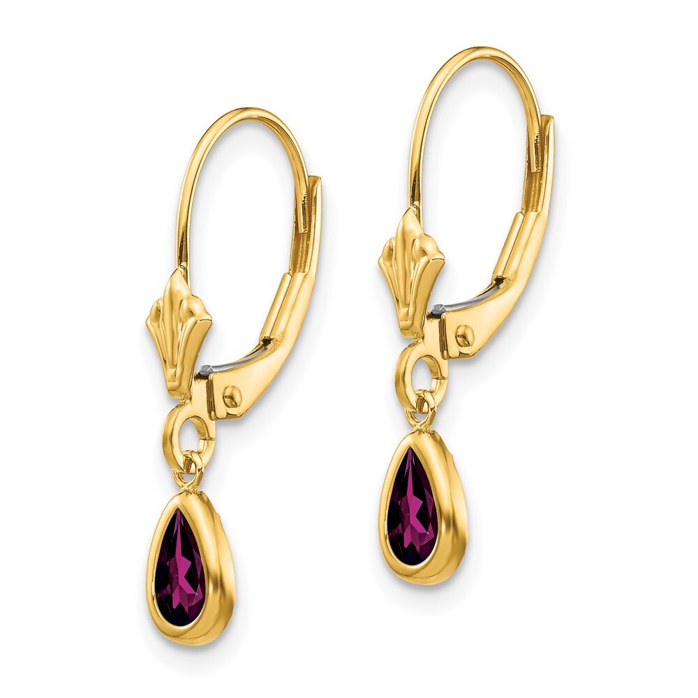 14k Yellow Gold 6x4mm Rhodolite Garnet/June Stud Earrings Gift for Women