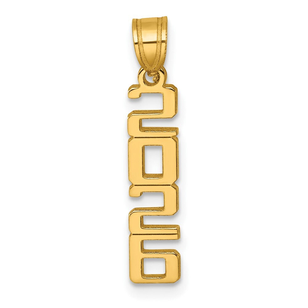 14k Yellow Gold Polished Vertical 2026 Graduation Charm