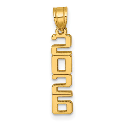 14k Yellow Gold Polished Vertical 2026 Graduation Charm