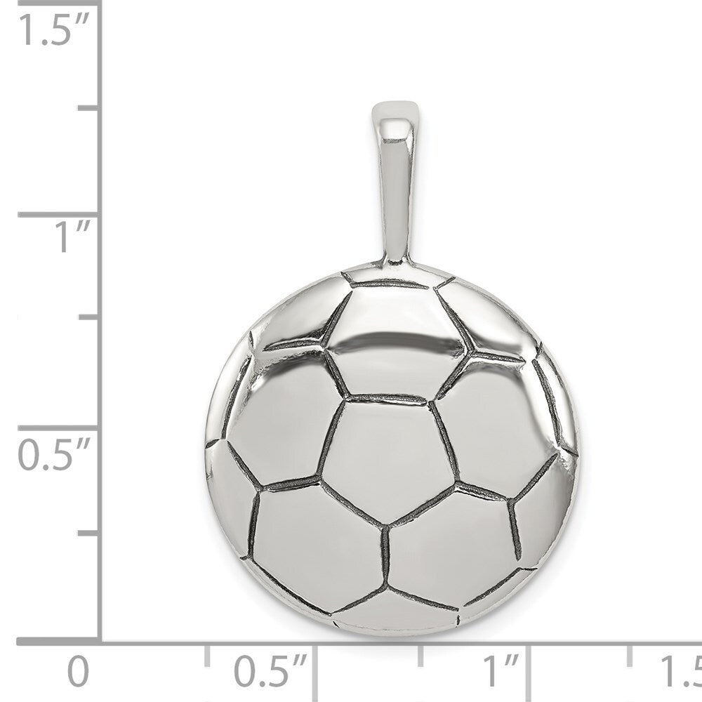 Sterling Silver Antiqued Soccer Ball Pendant Holiday Gift for Women