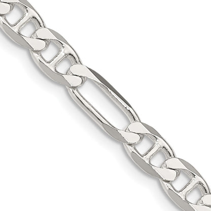 Sterling Silver 5.5mm Figaro Anchor Chain Necklace