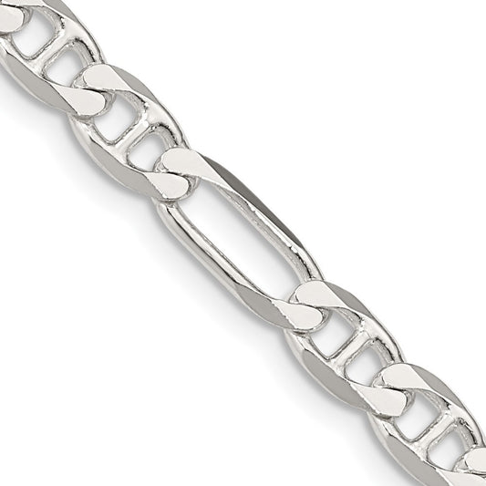 Sterling Silver 5.5mm Figaro Anchor Chain Necklace