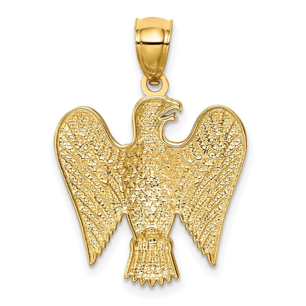 14k Yellow Gold White Rhodium Eagle Pendant for Women