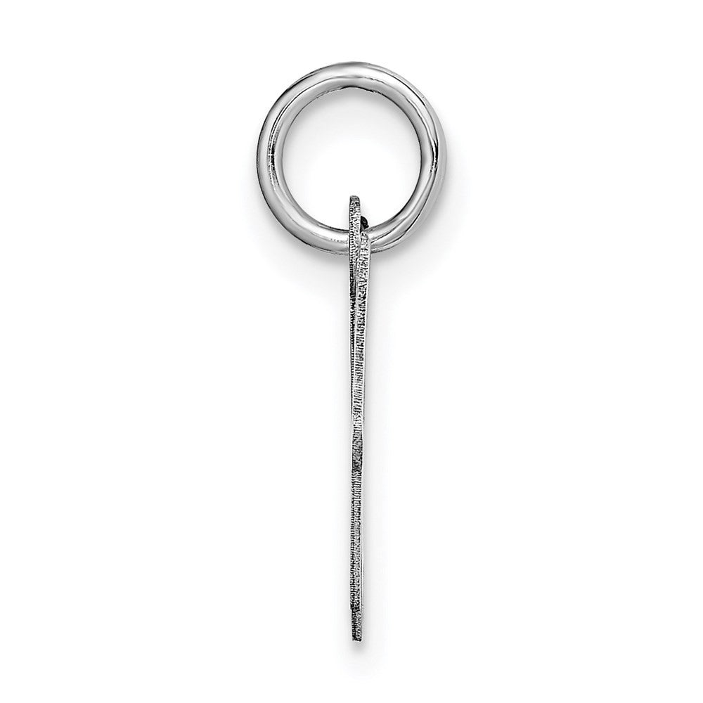 14k White Gold Small Script Letter W Initial Charm Pendant
